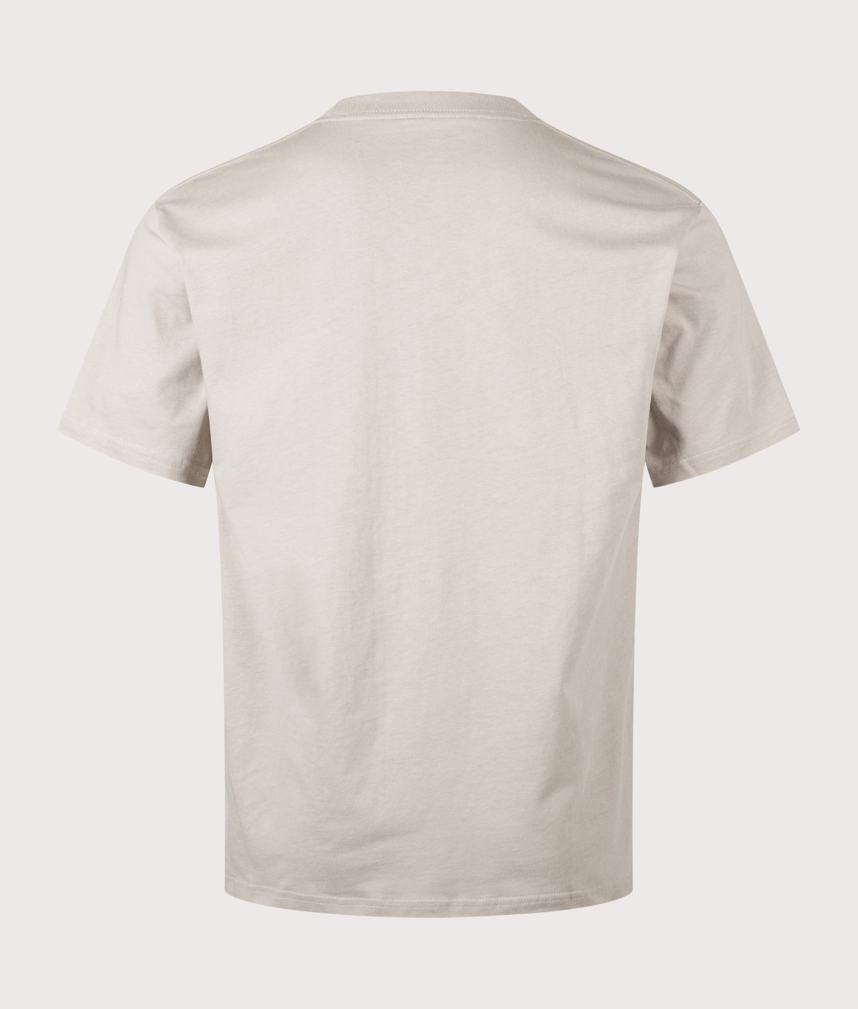 Snow Peak Relaxed Fit Soft Cotton Logo T-Shirt in Greige at EQVVS Menswear. Back shot.