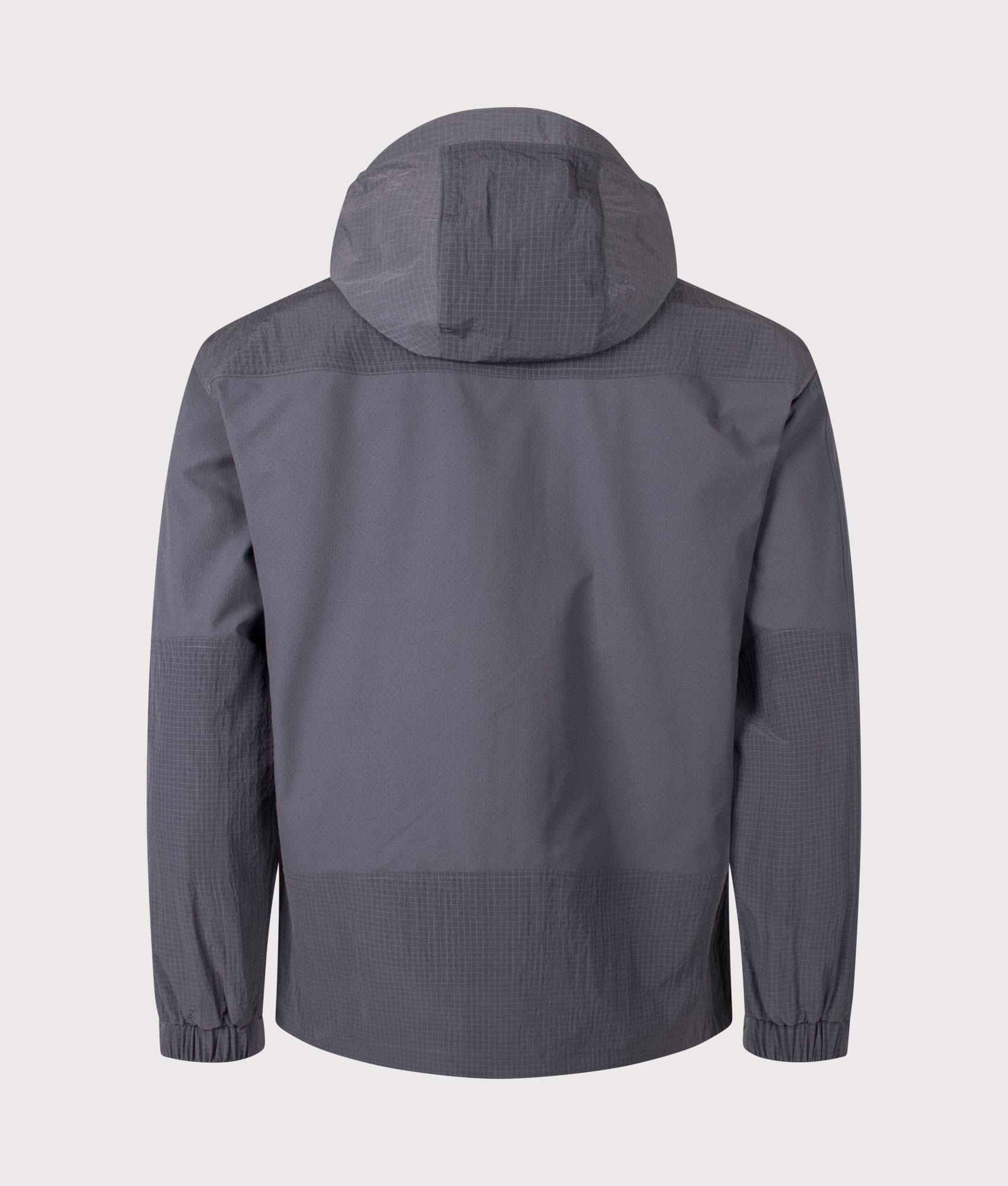 Snow Peak Relaxed Fit Insect Shield Jacket in Charcoal at EQVVS Menswear. Back shot.