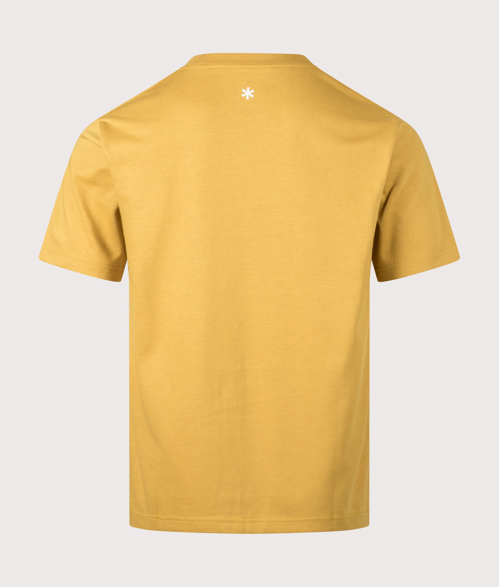 Snow Peak New Standard Square Logo T-Shirt in Yellow at EQVVS Menswear. Back shot.