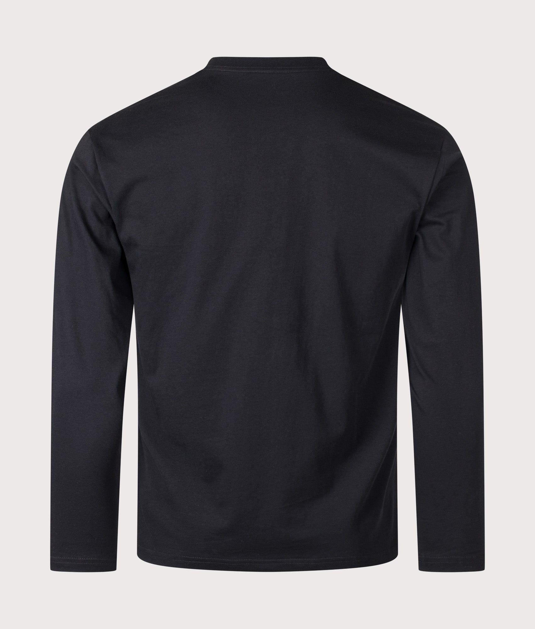 Snow Peak Regular Fit Soft Cotton Logo Long Sleeve T-Shirt in Black at EQVVS Menswear. Back shot.