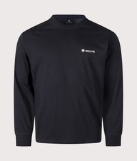 Relaxed Fit Long Sleeve Logo T-Shirt: 019 Black 