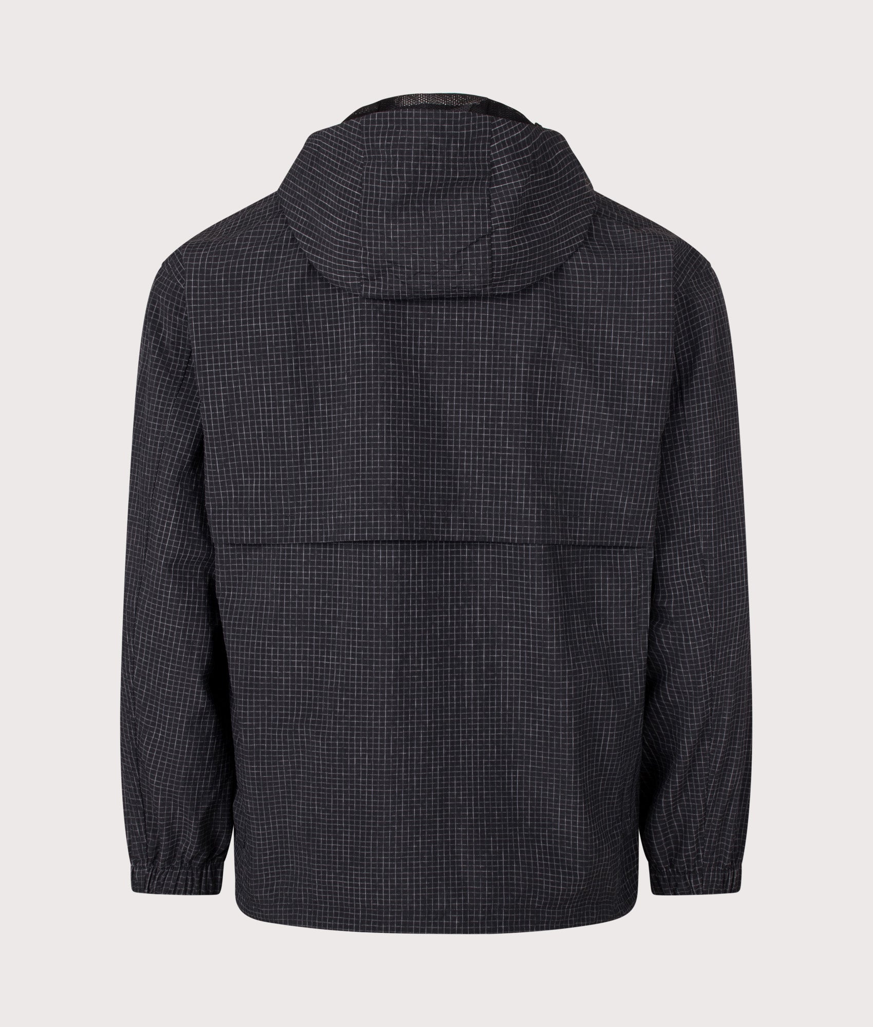 Snow Peak KASURI Ripstop Jacket in Black at EQVVS Menswear. Back shot.
