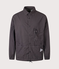 Crinkled Nylon Overshirt Jacket: 022 Charcoal 