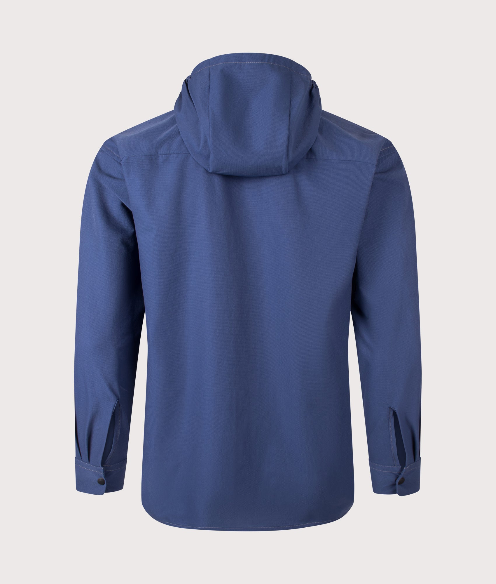 and wander Dry Breathable Hoodie in Blue  at EQVVS Menswear. Back shot.