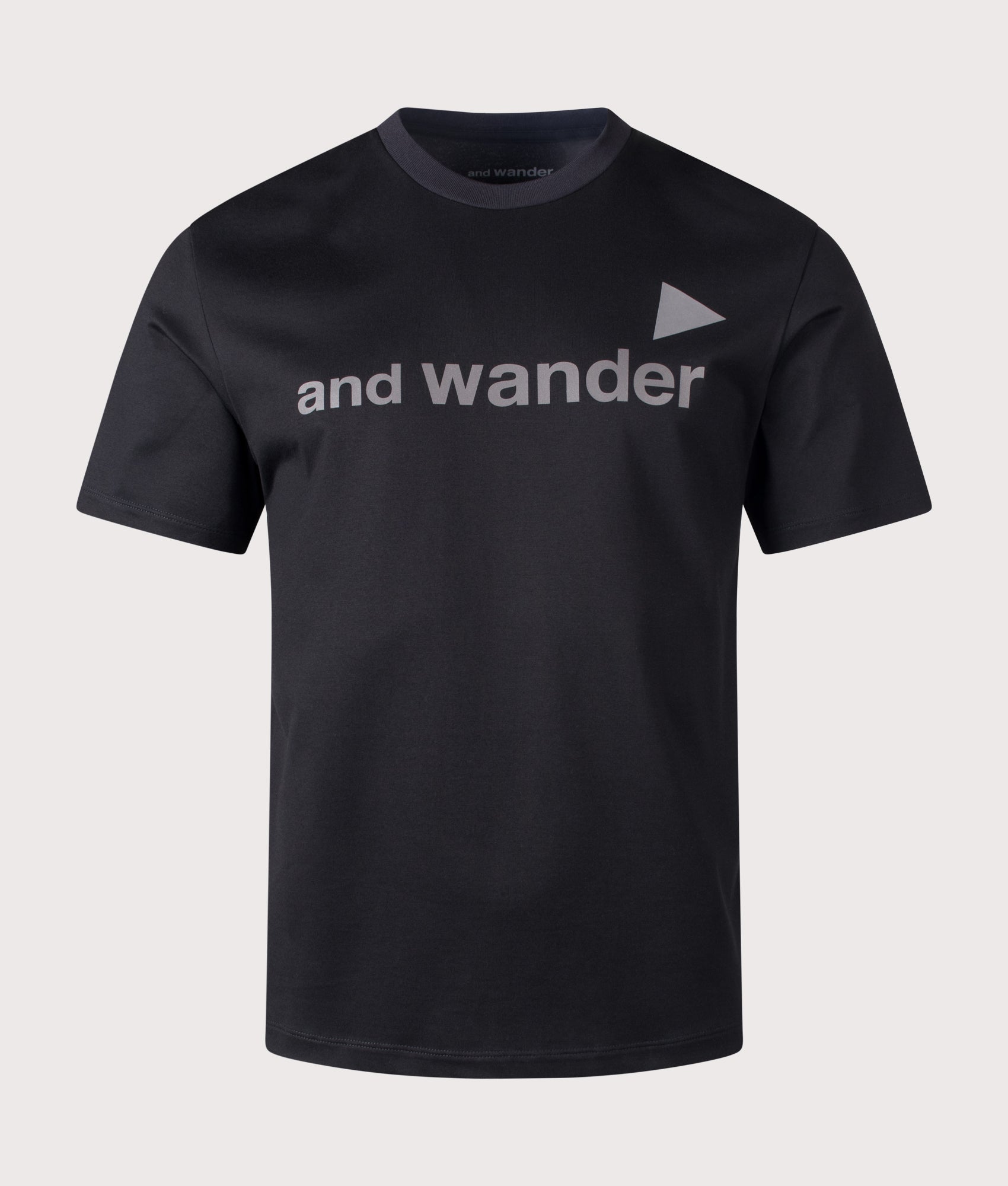and Wander Ref T-Shirt in Black by and wander. Shot by EQVVS. Front shot.