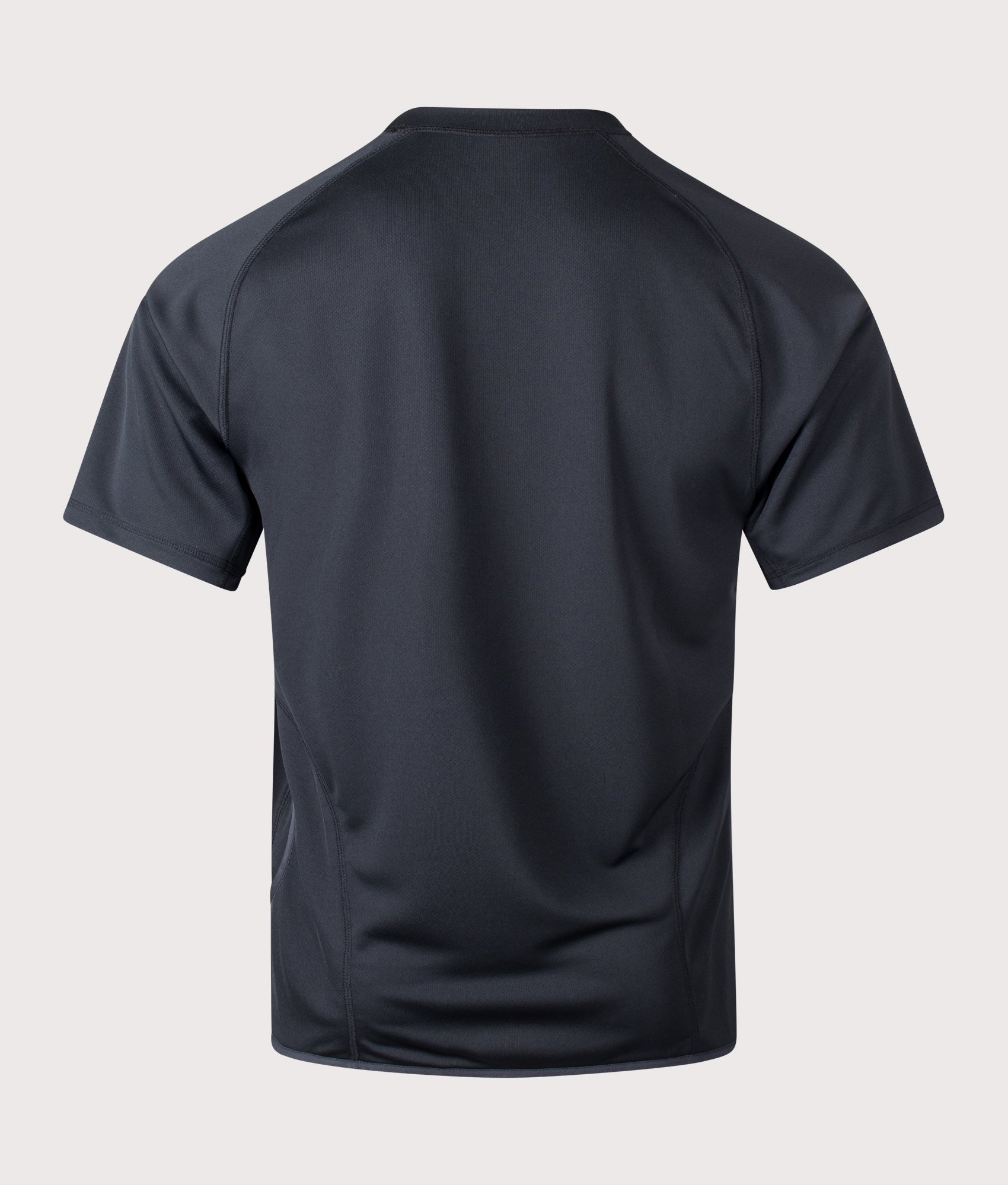Dry Jersey Raglan T-Shirt in Black by and wander. Shot by EQVVS. Back shot.