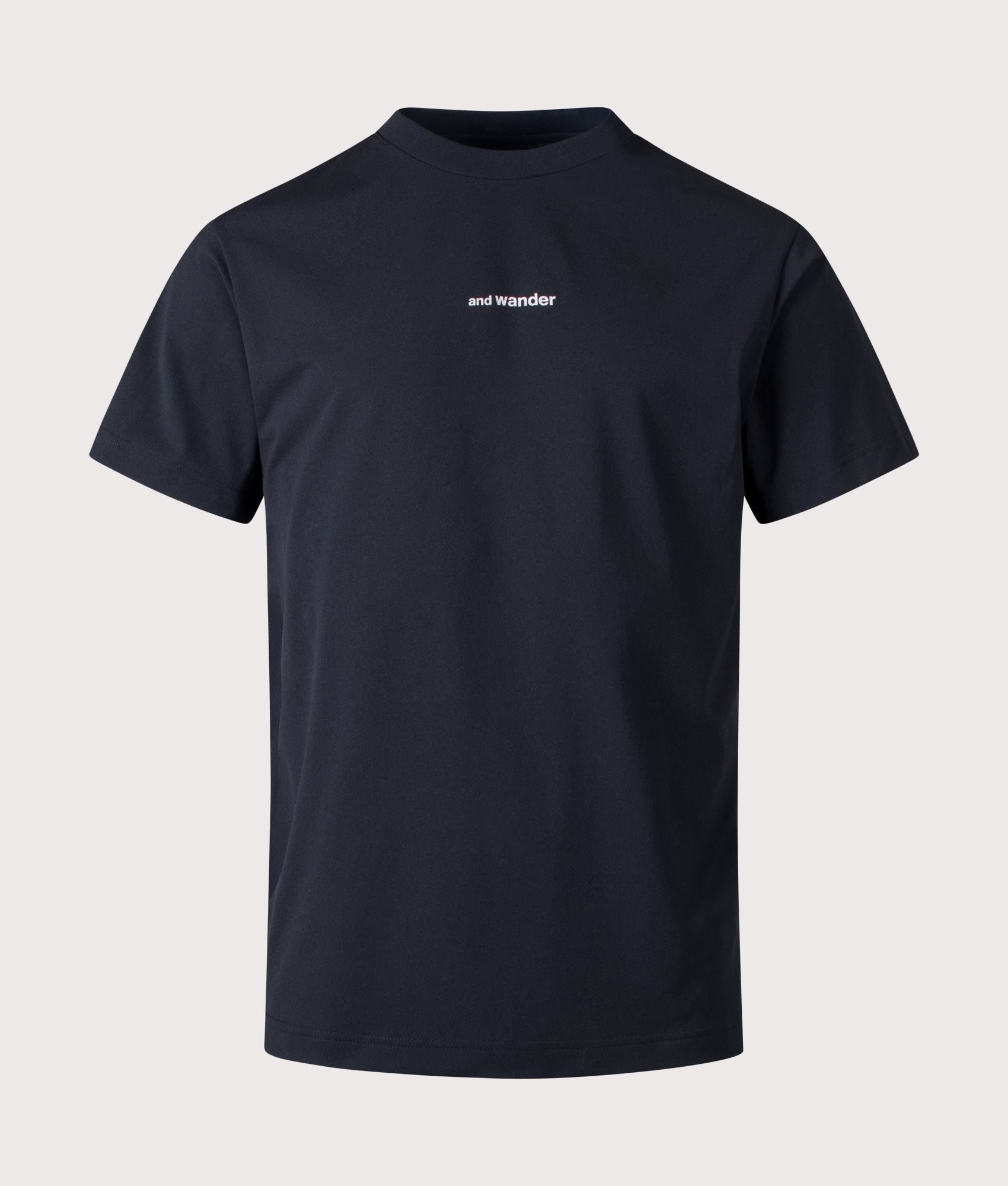 and wander Dry Mesh T-Shirt in Black at EQVVS Menswear. Front shot.