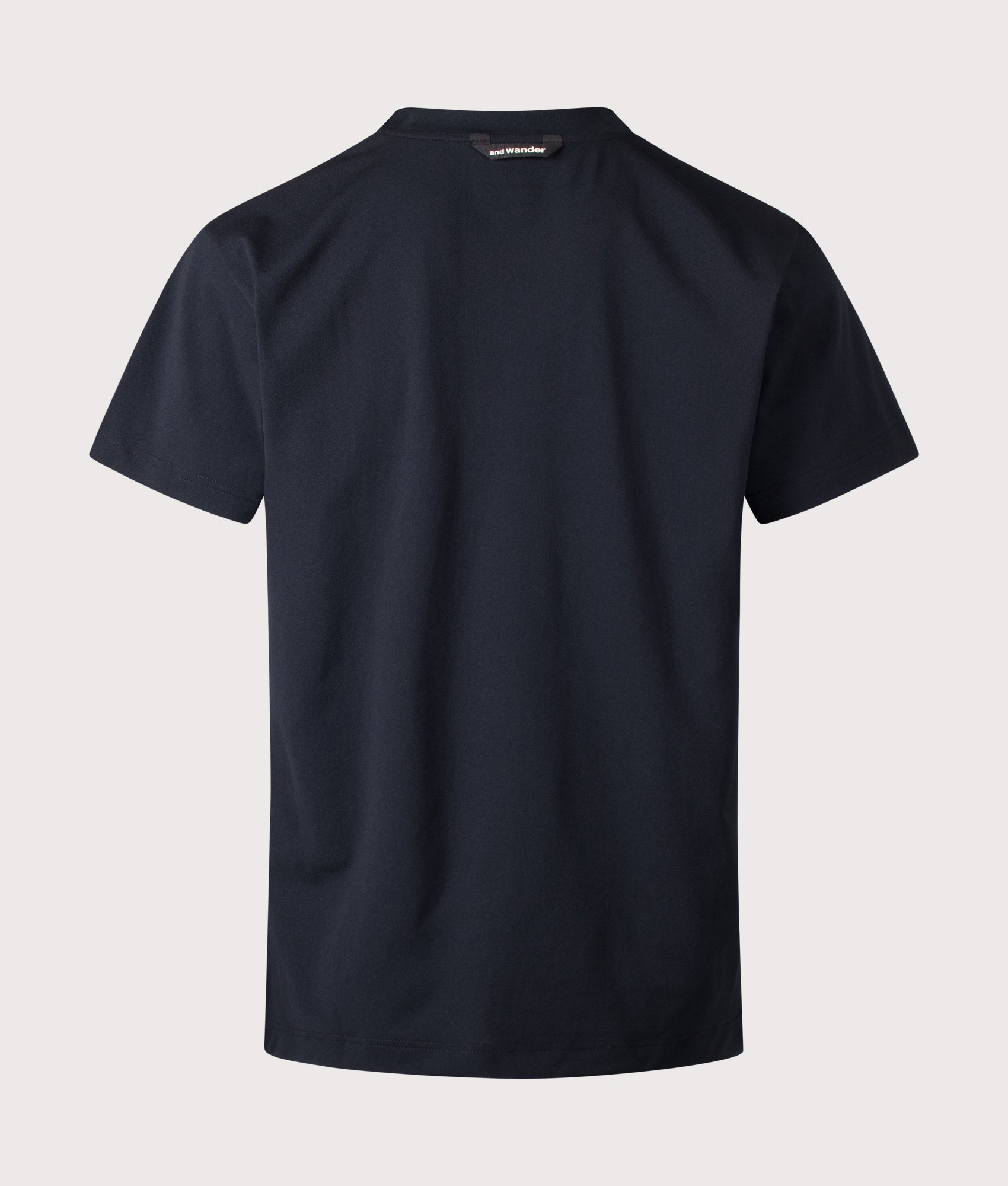 and wander Dry Mesh T-Shirt in Black at EQVVS Menswear. Back shot.