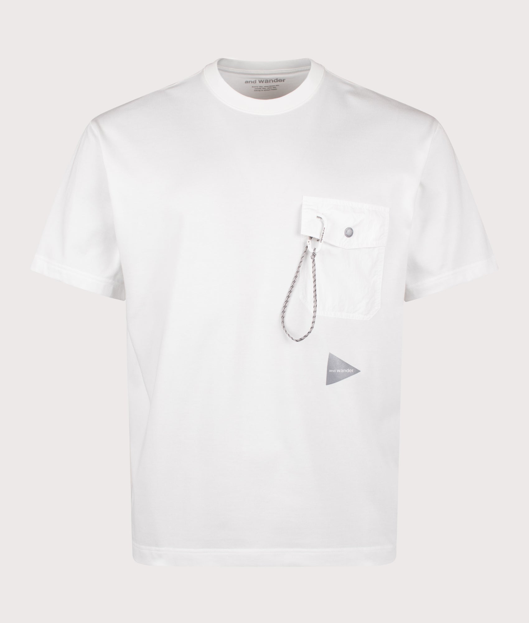 and wander Pocket T-Shirt in Off White at EQVVS Menswear. Front shot.