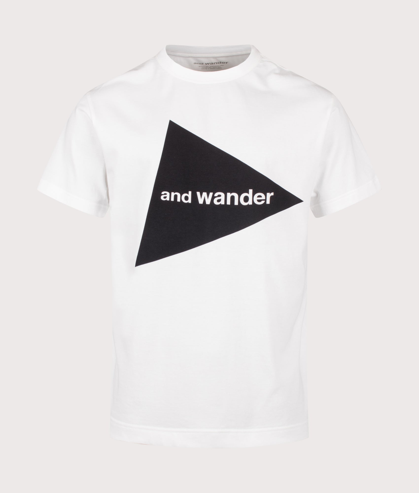 and wander Big Logo T-Shirt in White at EQVVS Menswear. Front shot.