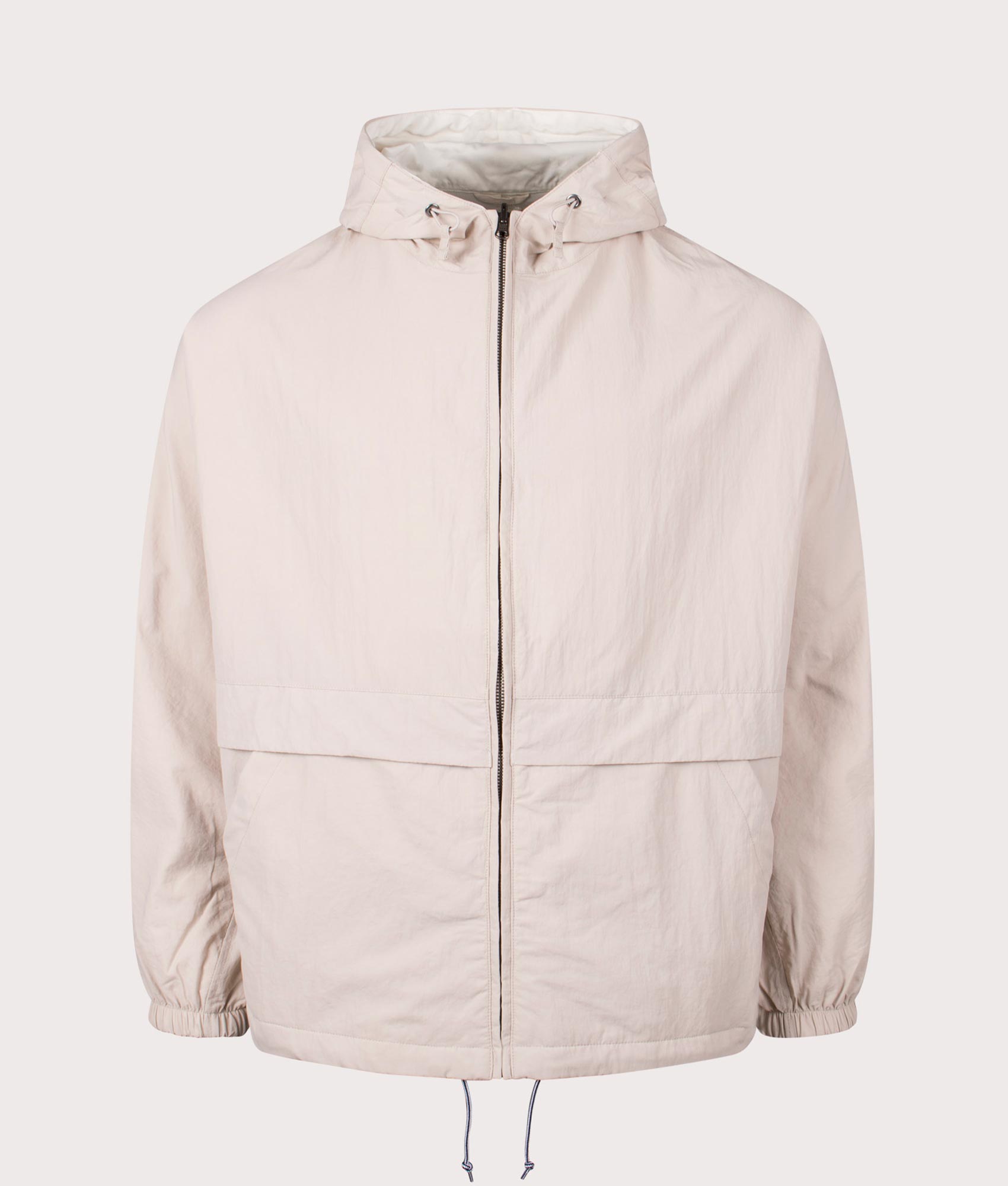 nanamica Reversible Hooded Jacket in Sand Beige. EQVVS Front Shot.