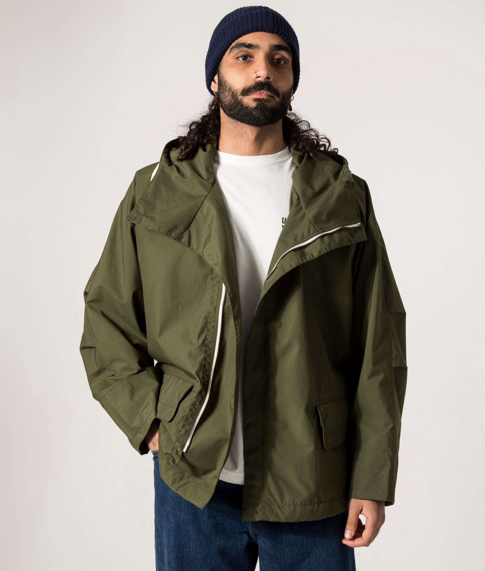 Hooded Deck Jacket | nanamica | Olive Drab | EQVVS