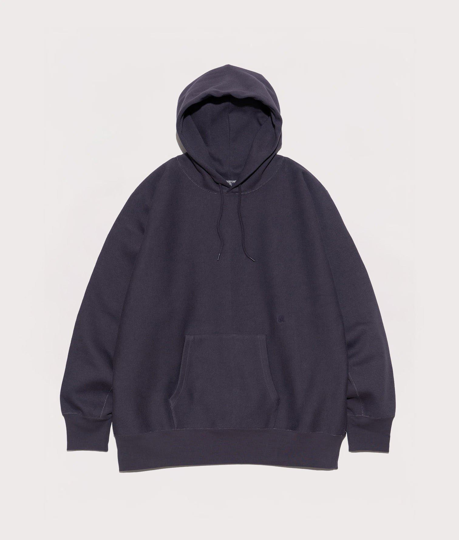 nanamica Hooded Pullover Sweat in Vintage Navy at EQVVS. Front Shot.