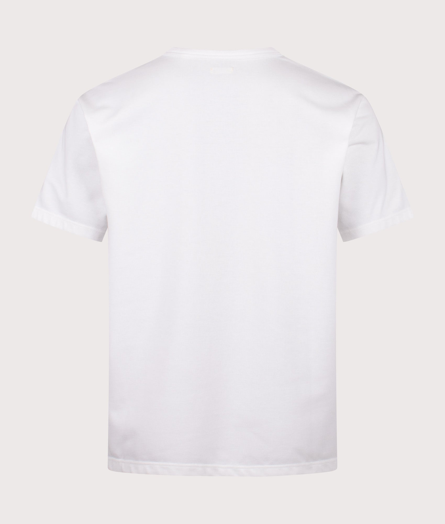 nanamica Relaxed Fit COOLMAX Jersey Pocket T-Shirt in White at EQVVS Menswear. Back shot.