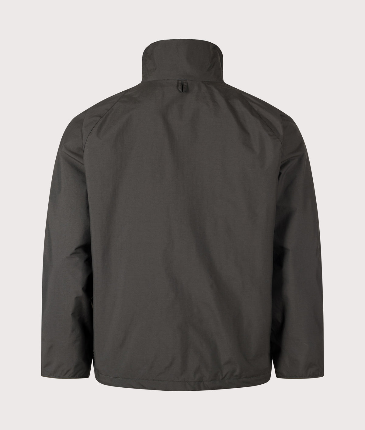 nanamica 2L PERTEX UNLIMITED Short Field Jacket in Dark Olive at EQVVS Menswear. Back shot.