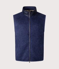 Zip-Up Mohair Vest: Navy 