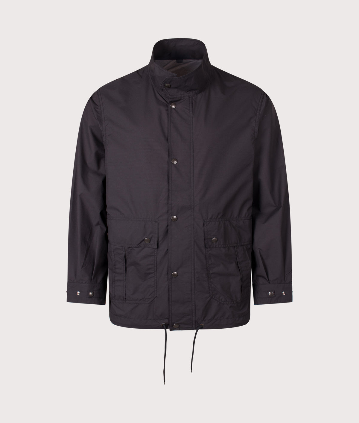 nanamica Packable Field Jacket in Black at EQVVS Menswear. Front shot.