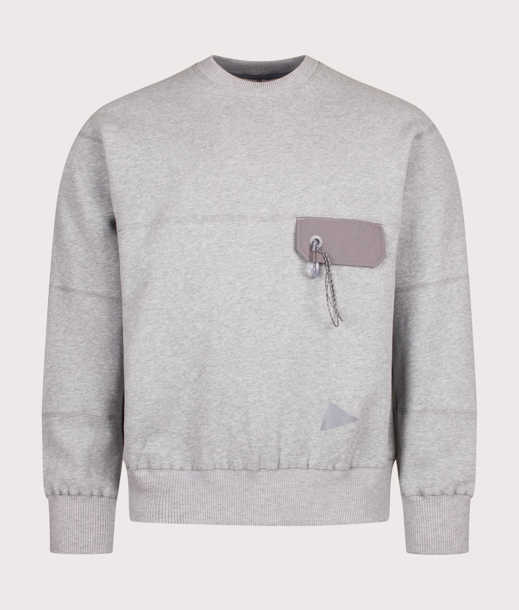 and wander Relaxed Fit Pocket Sweatshirt in Light Grey at EQVVS Menswear. Front shot.