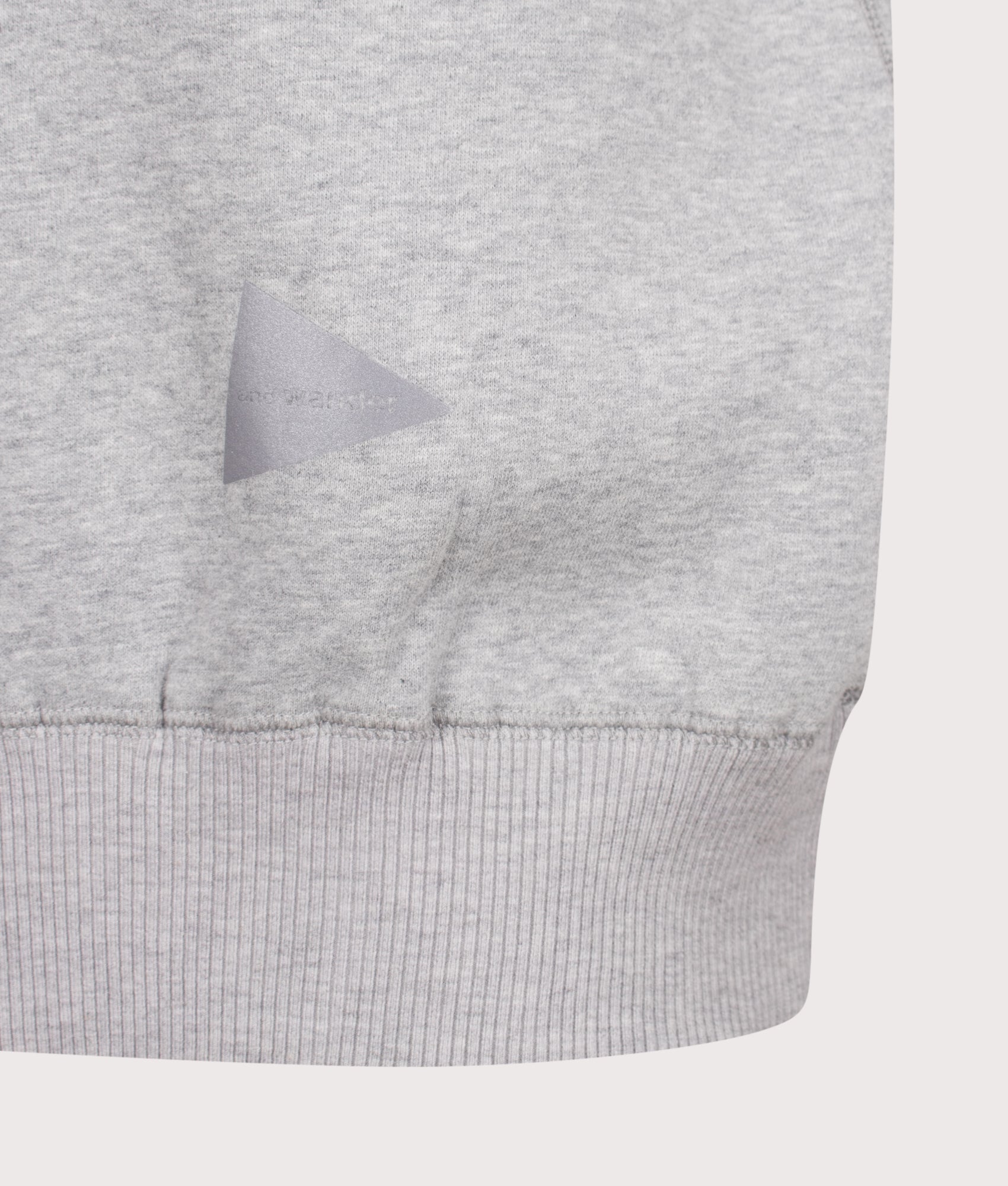 and wander Relaxed Fit Pocket Sweatshirt in Light Grey at EQVVS Menswear. Detail shot.