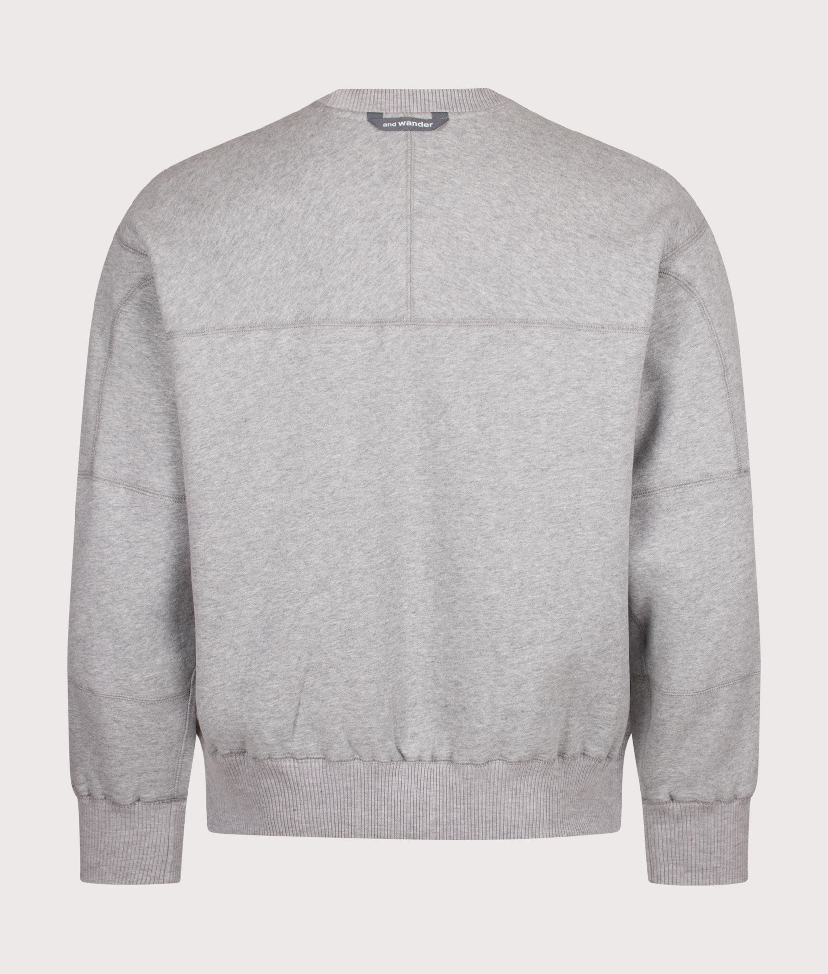 and wander Relaxed Fit Pocket Sweatshirt in Light Grey at EQVVS Menswear. Back shot.