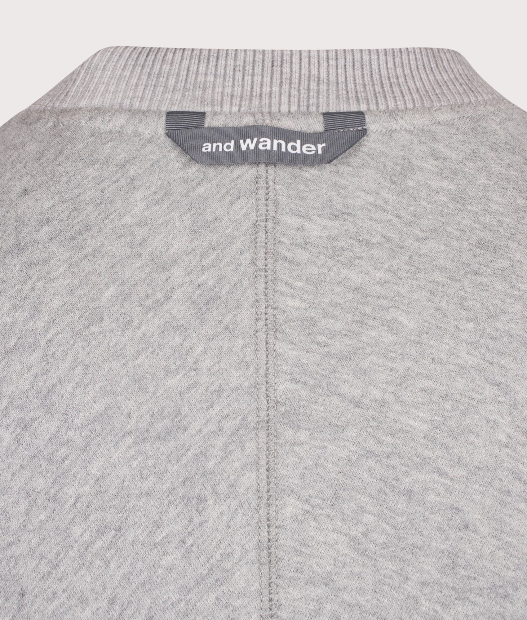 and wander Relaxed Fit Pocket Sweatshirt in Light Grey at EQVVS Menswear. Detail shot.