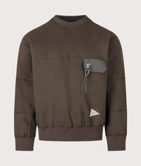 Relaxed Fit Pocket Sweatshirt: 052 Dark Brown 