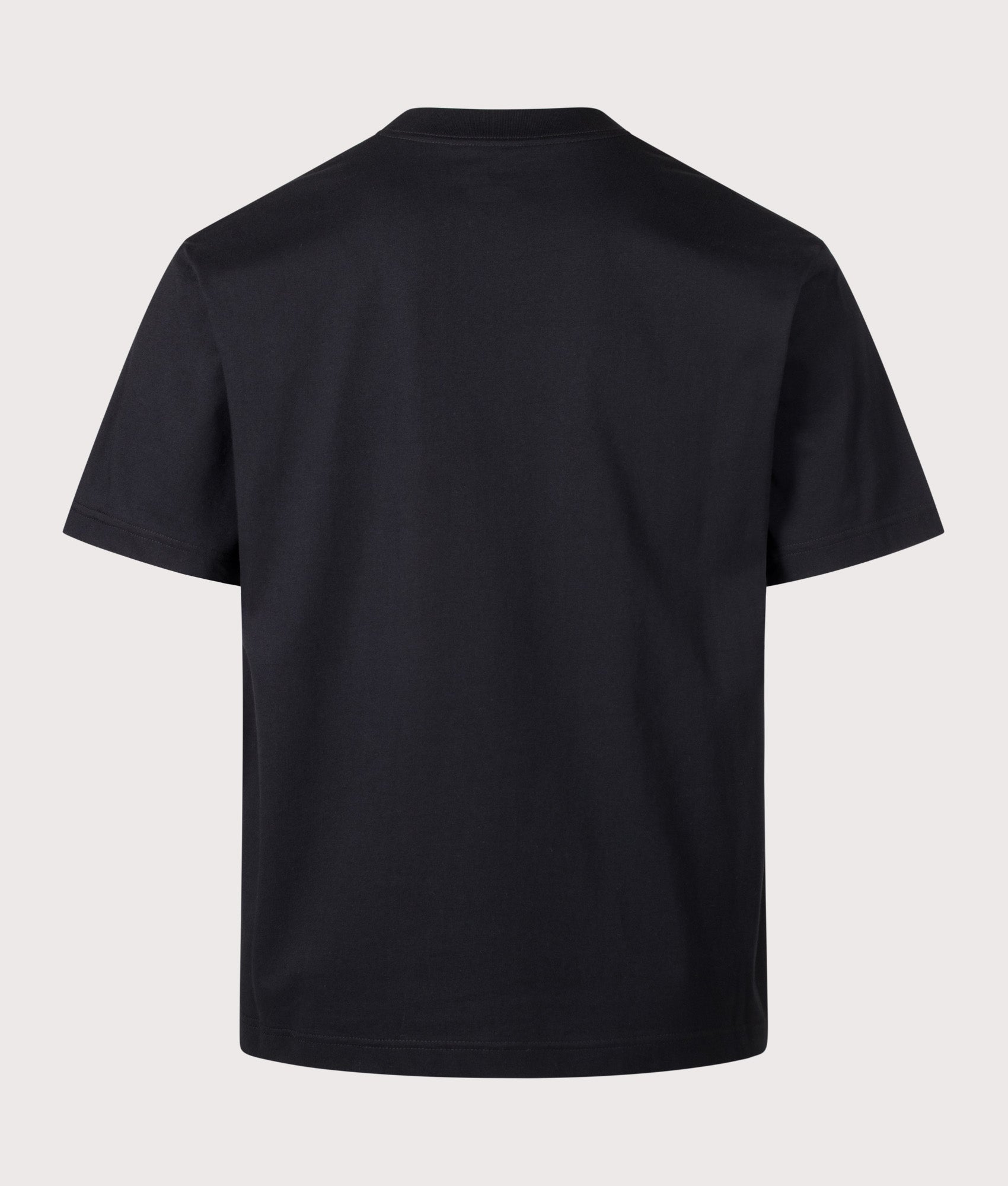 and wander Big Logo T-Shirt in Black at EQVVS Menswear. Detail shot.
