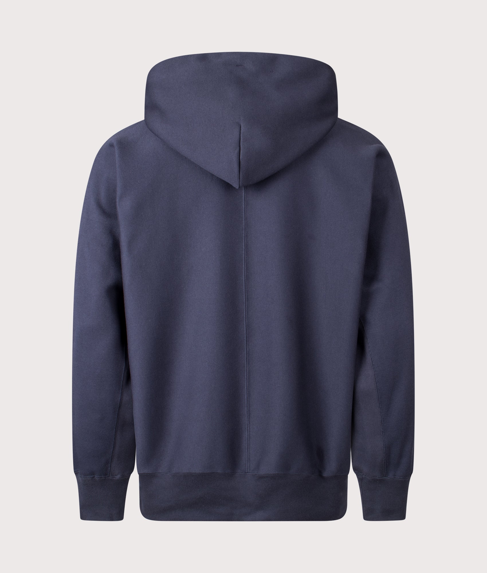 nanamica Oversized Hoodie in Navy at EQVVS Menswear. Back shot.