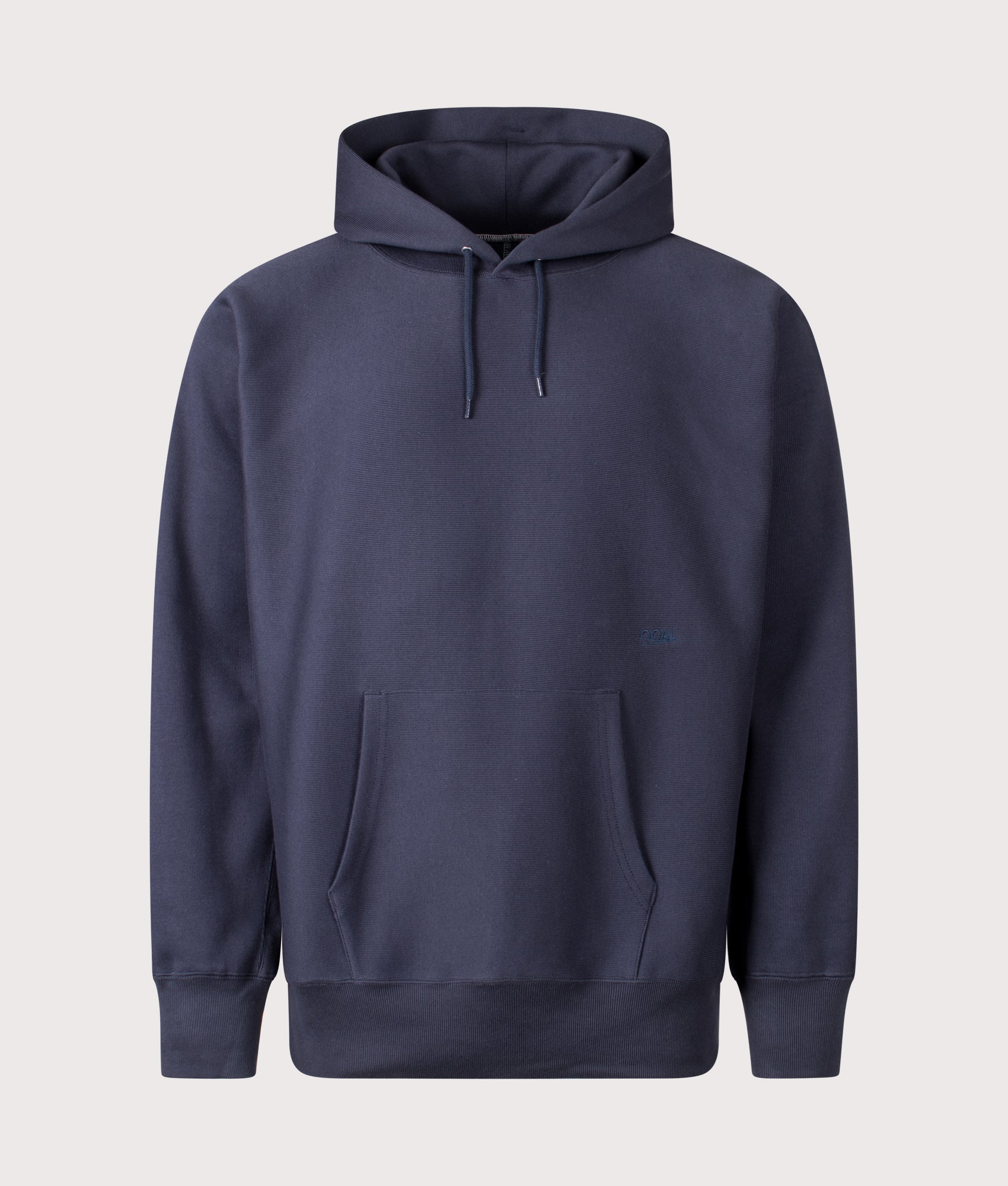 nanamica Oversized Hoodie in Navy at EQVVS Menswear. Front shot.