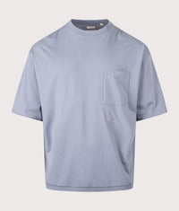 Oversized OOAL Pocket T-Shirt: Blue Gray 