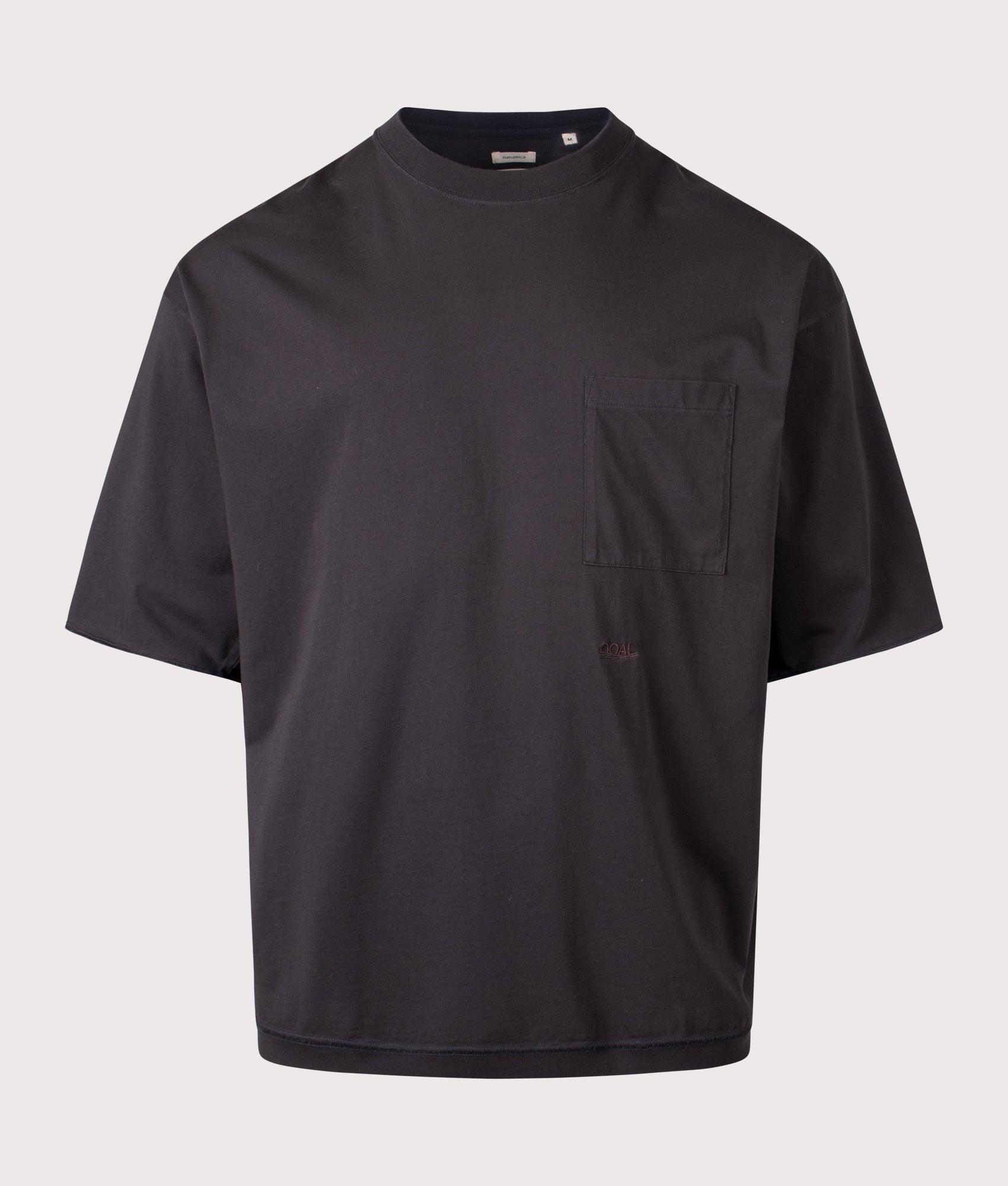nanamica OOAL Pocket T-Shirt in Charcoal at EQVVS Menswear. Front shot.
