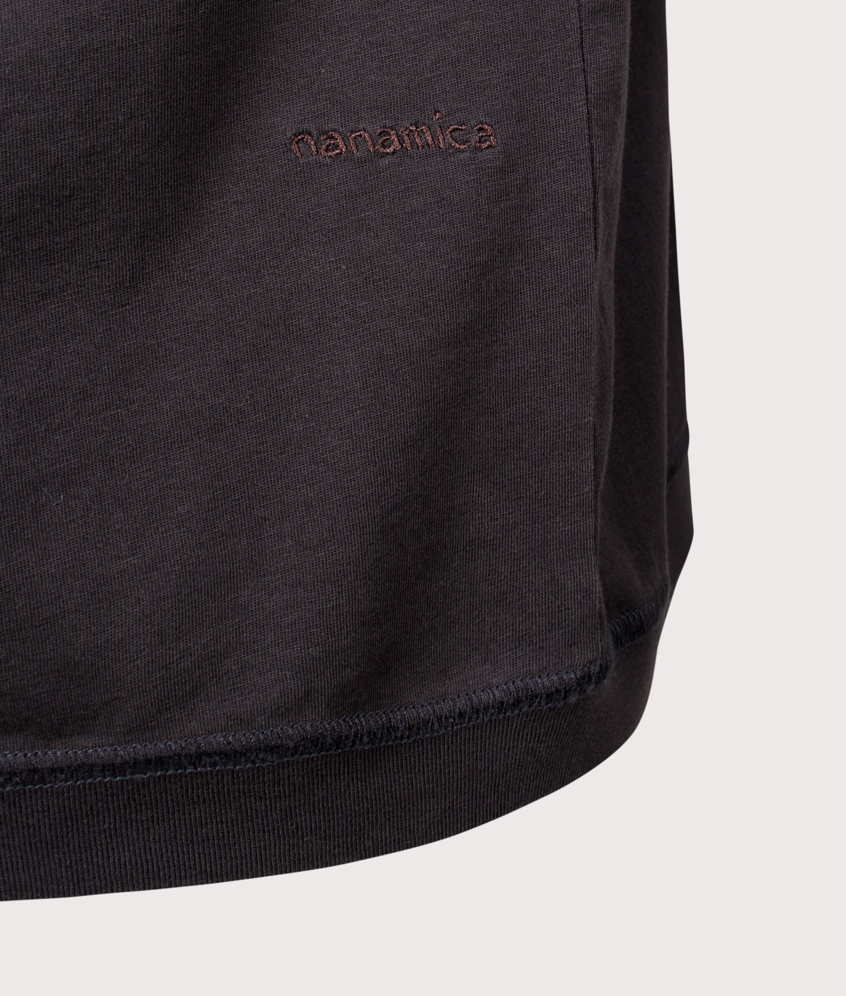 nanamica OOAL Pocket T-Shirt in Charcoal at EQVVS Menswear. Second detail shot.
