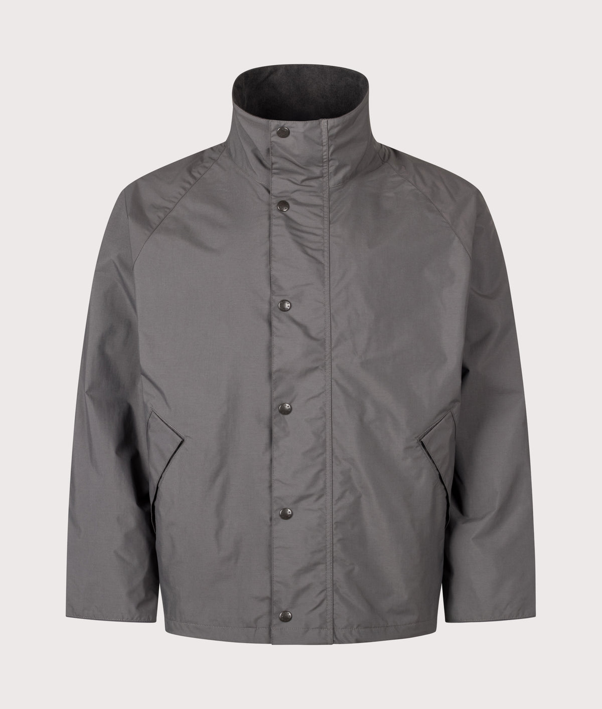nanamica 2L PERTEX UNLIMITED Short Field Jacket in Charcoal at EQVVS Menswear. Front shot.