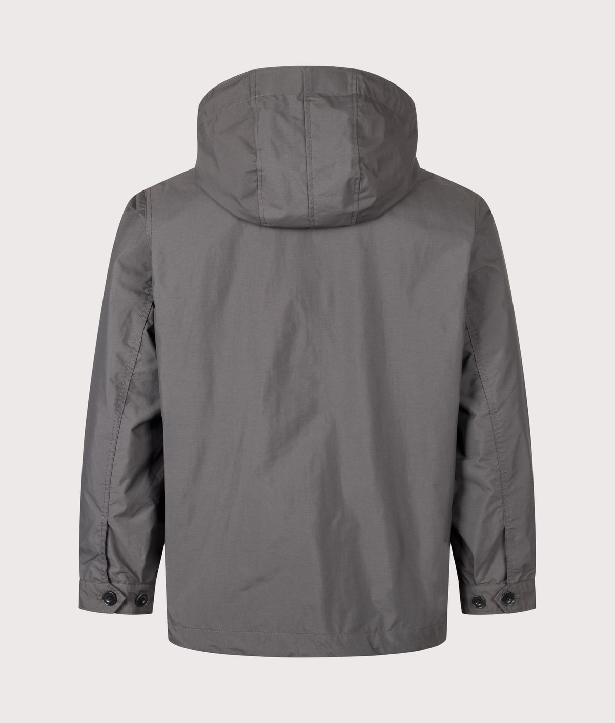 nanamica 2L PERTEX® UNLIMITED Cruiser Jacket in Charcoal at EQVVS Menswear. Back shot.