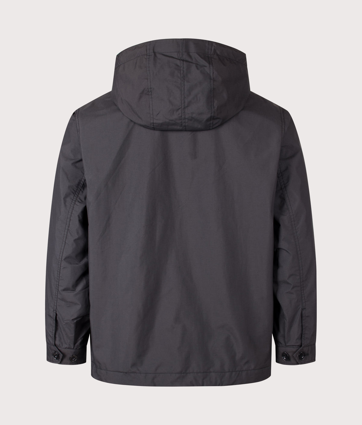 nanamica 2L PERTEX® UNLIMITED Cruiser Jacket in Black at EQVVS Menswear. Back shot.