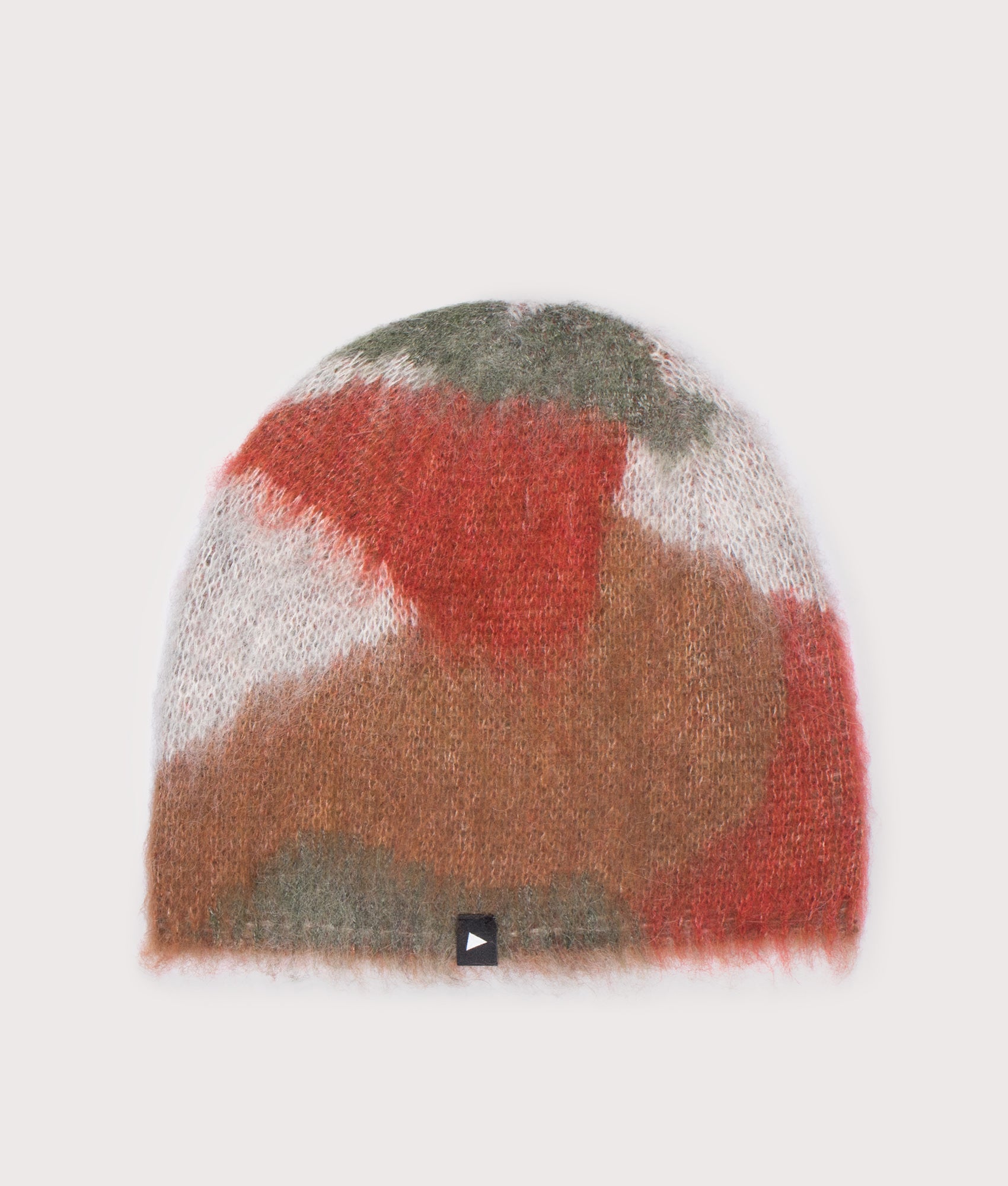 Mix Colour Shaggy Knit Beanie | and wander | EQVVS | Front shot 