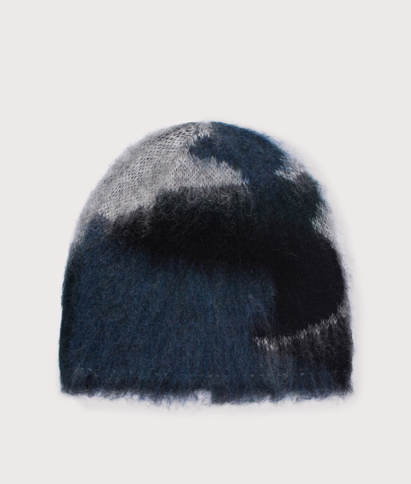 Mix Colour Shaggy Knit Beanie in Black Mix | and wander | EQVVS | Back shot 