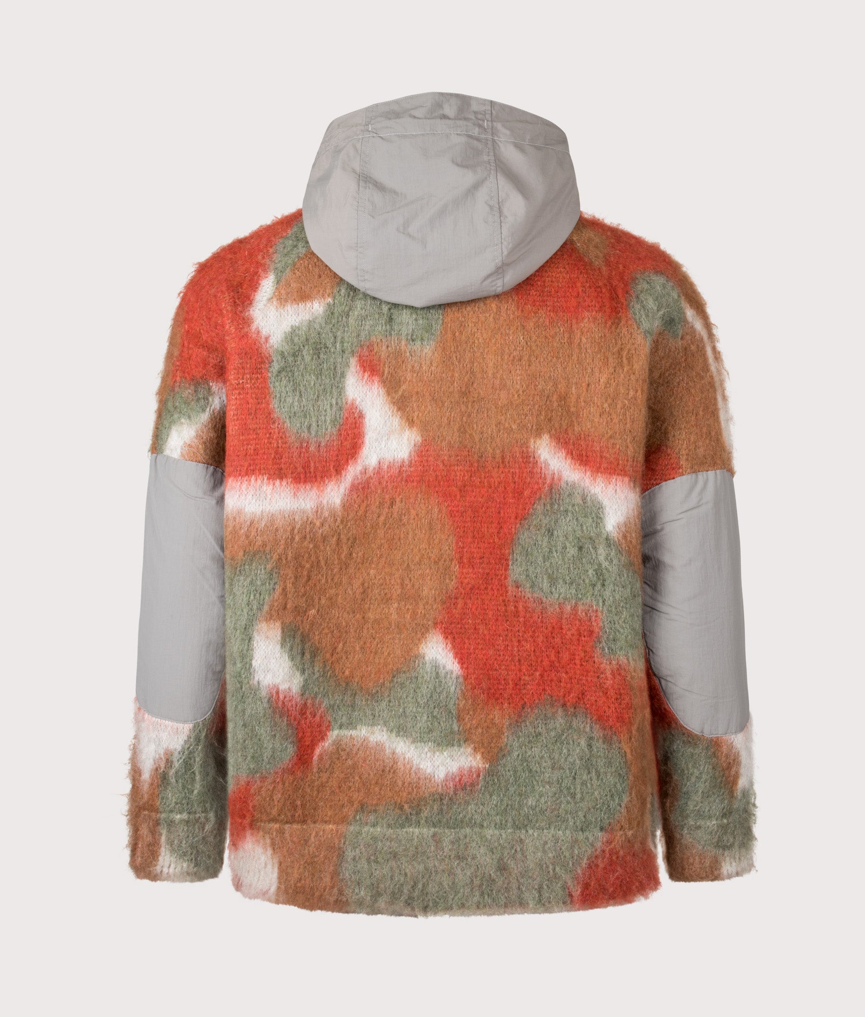Mix Colour Shaggy Knit Hoodie in Brown Mix | and wander | EQVVS | Back shot.