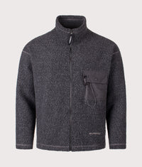 Re Wool JQ Stand Zip Sweatshirt: 022 Charcoal 