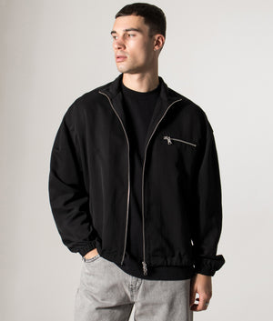 Viscose Linen Track Jacket. Shot by EQVVS. Model front angled shot.