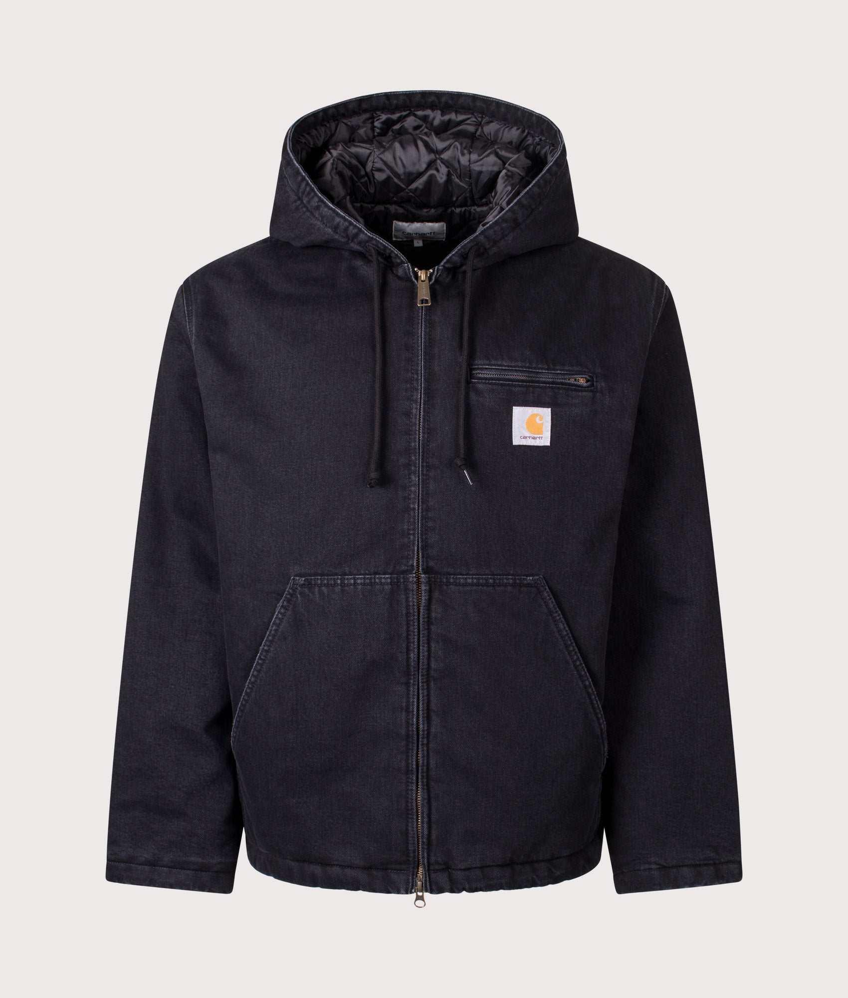Cleveland Jacket in Black | 100% Cotton | Carhartt WIP | EQVVS | Front shot 