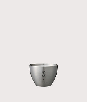 Titanium Sake Cup in Silver . Titanium | Snow Peak | Front shot 