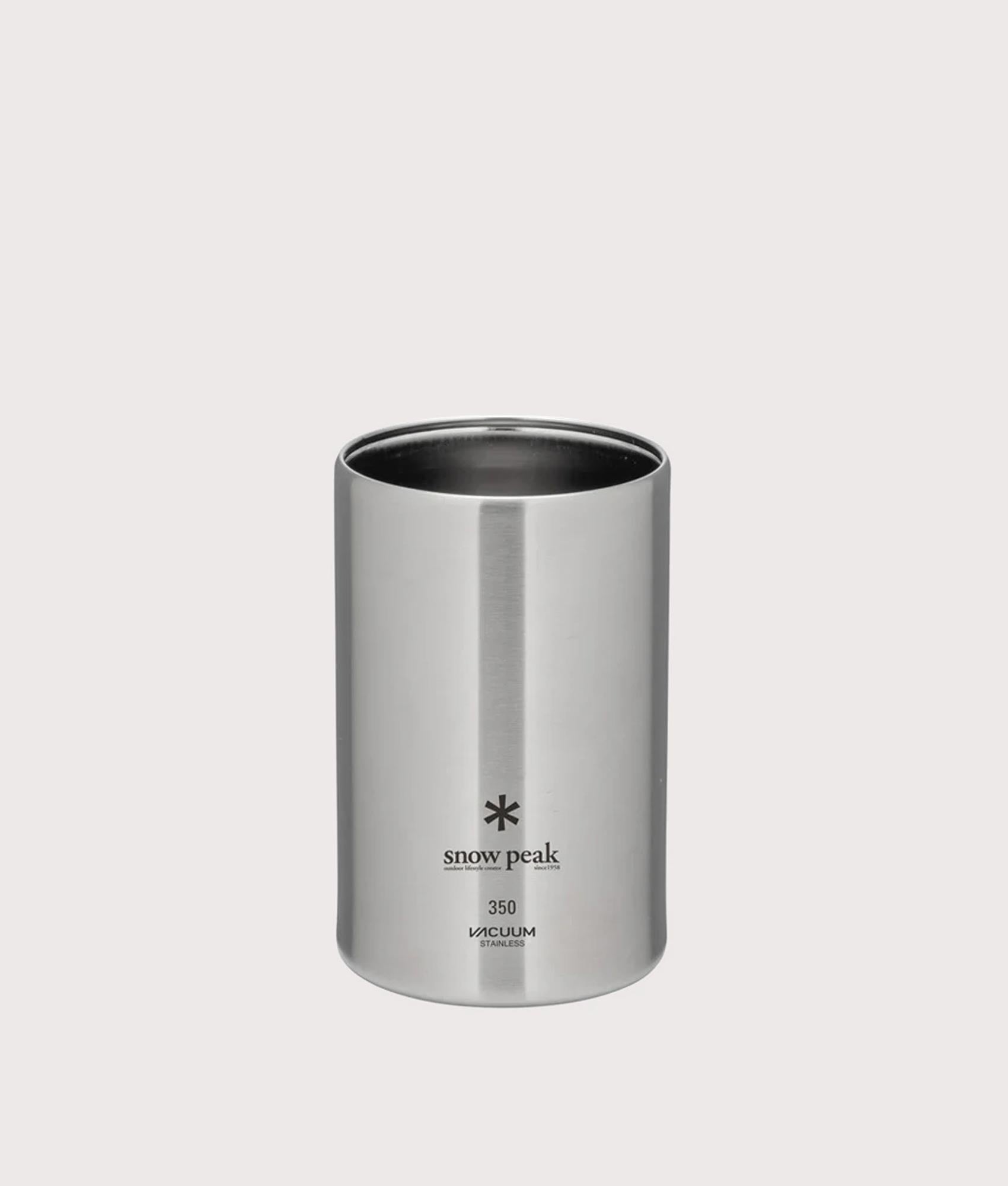 Can Cooler 350 in Silver . Stainless Steel | Snow Peak | Front shot 