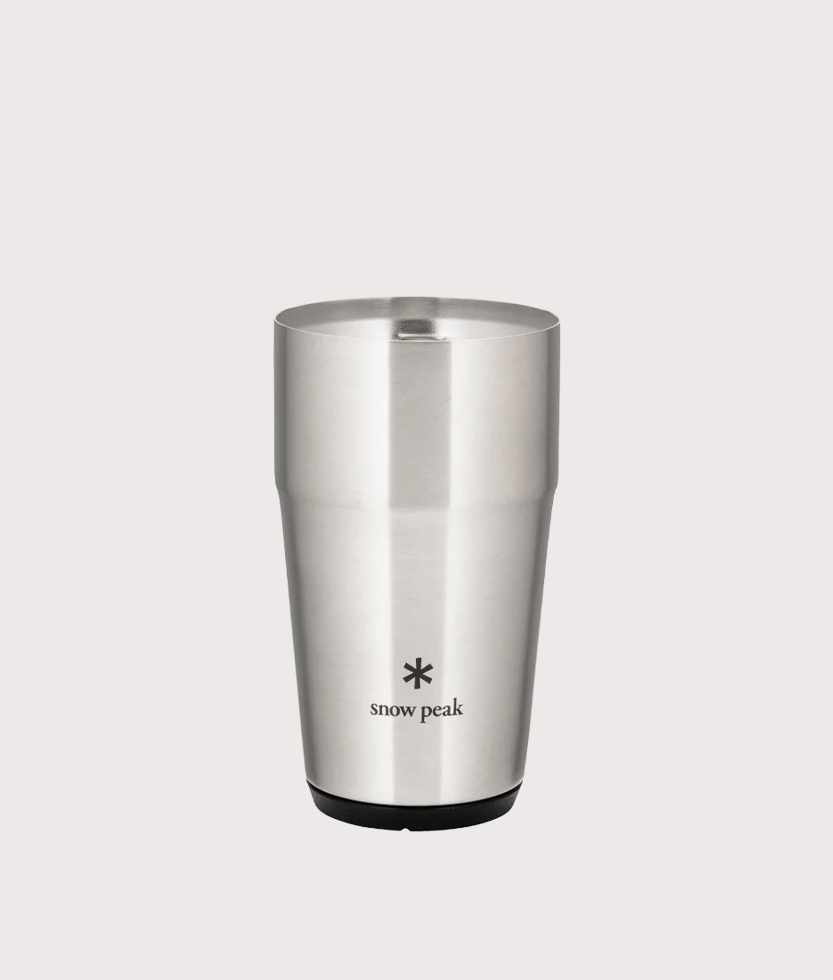 Shimo Tumbler 470 in Silver . Stainless Steel | Snow Peak | Front shot 