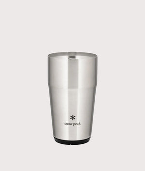 Shimo Tumbler 470 in Silver . Stainless Steel | Snow Peak | Front shot 