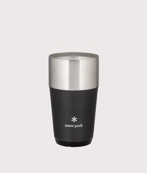 Shimo Tumbler 470 in Black. Stainless Steel | Snow Peak | Front shot 