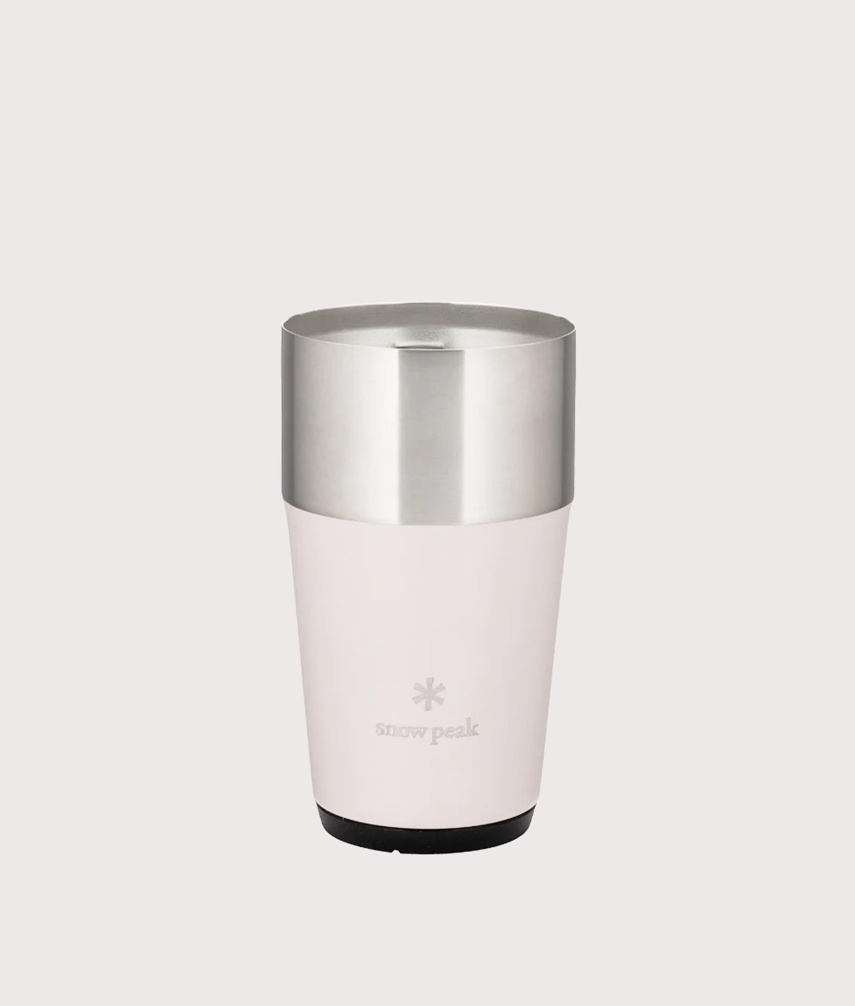 Shimo Tumbler 470 in olive sand. Stainless Steel | Snow Peak | Front shot 