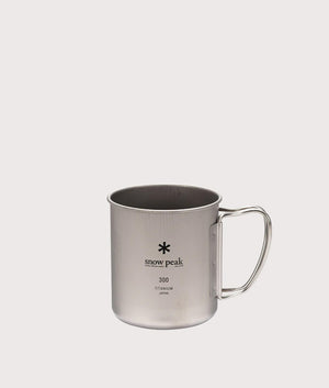 Titanium Single Wall 300 Mug in silver. Stainless Steel | Snow Peak | Front shot 