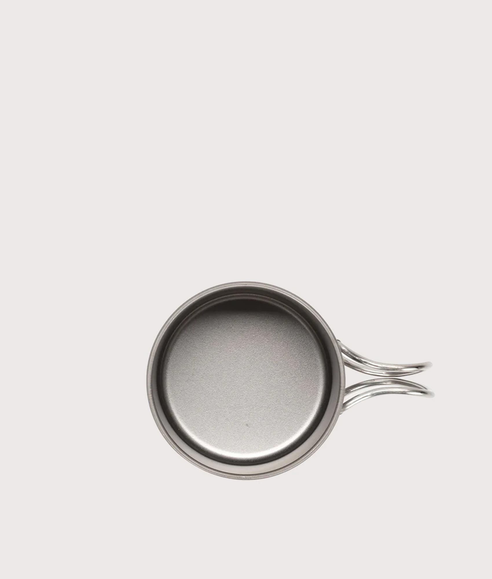 Titanium Single Wall 450 Mug in silver. Stainless Steel | Snow Peak | Top shot 