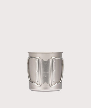 Titanium Single Wall 450 Mug in silver. Stainless Steel | Snow Peak | Back handle shot 